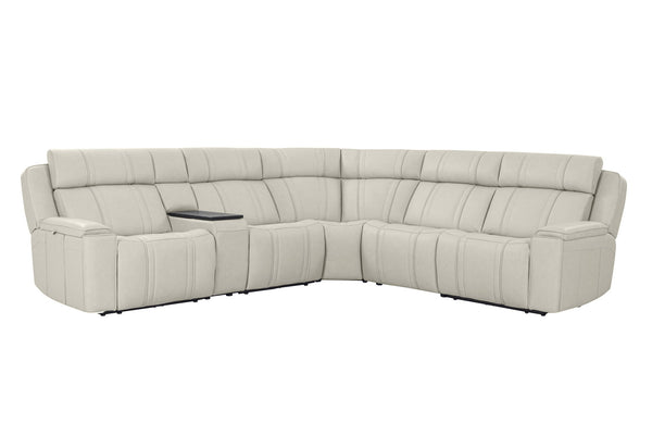Sausalito - 6 Piece Modular Zero Gravity Power Reclining Sectional With Power Adjustable Headrests - Platinum Envy