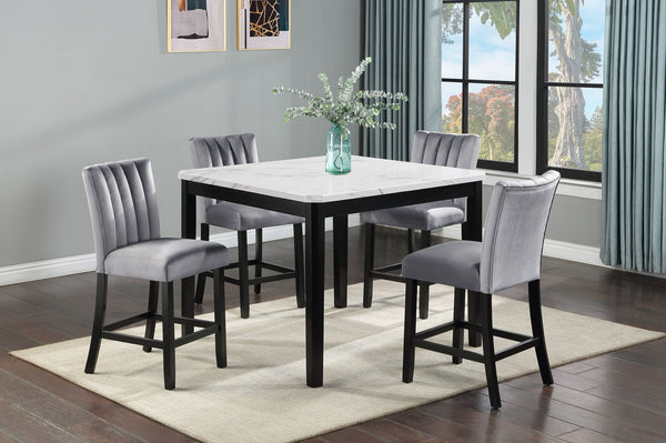 Pascal - 5 Piece Counter Dining Room Set - White