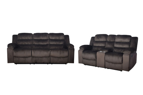 Willow - Reclining Sofa Set Dark Brown 2 Pc. Reclining Sofa, Loveseat