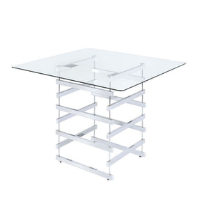 Nadie - Counter Height Table - Clear Glass Top & Black