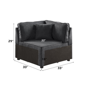 Silvester - Modular Wedge With Pillow - Gray Fabric