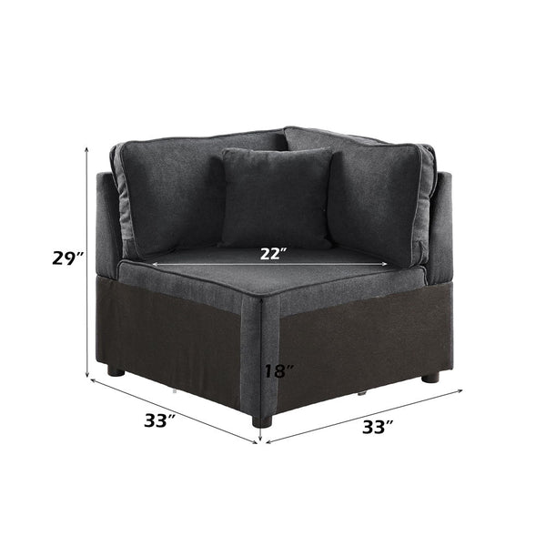 Silvester - Modular Wedge With Pillow - Gray Fabric