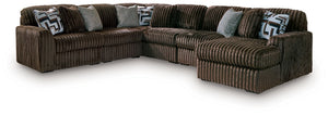 Midnight-Madness - Sectional Dark Brown 6 Pc. Right Arm Facing Corner Chaise Sectional
