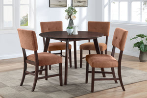 Tioga - 47" Round Dining Table Set Light Brown 5 Pc. Table, 4 Chairs
