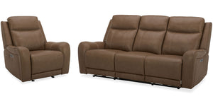 Haywood - Power Reclining Sofa Set Butternut 2 Pc. Sofa, Recliner
