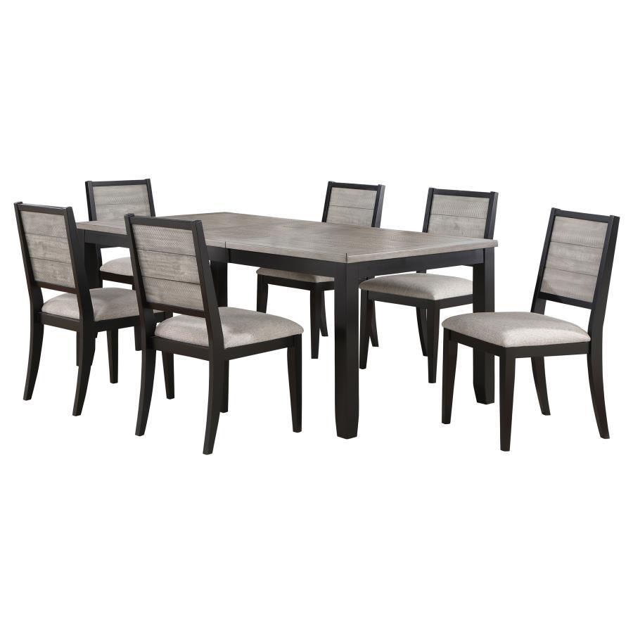 Elodie - Rectangular Extension Leaf Dining Set Gray 5 Pc. Table, 4 Chairs