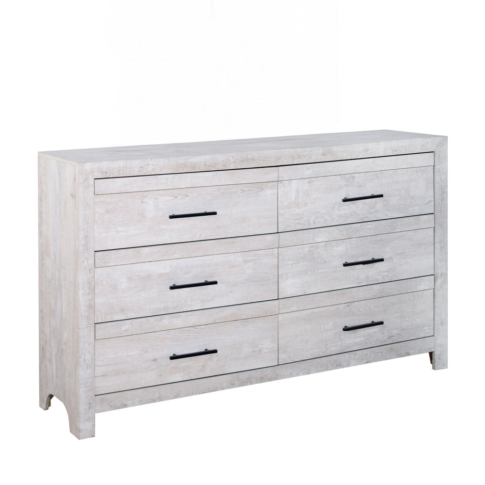 Biscayne - 6-Drawer Dresser Gray Dresser & Mirror