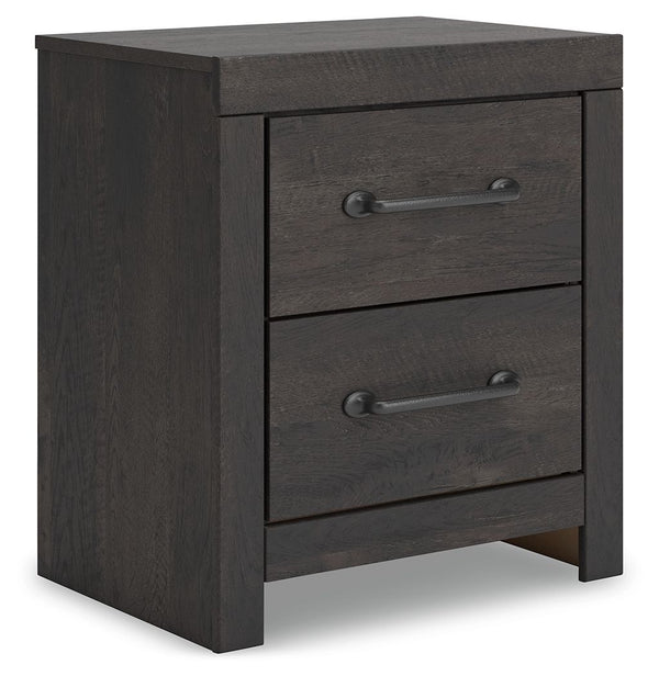 Hollivern - Dark Gray - Two Drawer Night Stand