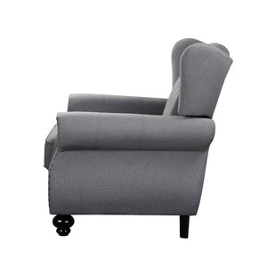 Hannes - Sofa With 2 Pillows - Gray Fabric