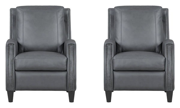 Hunter - Manual Pushback Recliner Dark Gray 2 Pieces