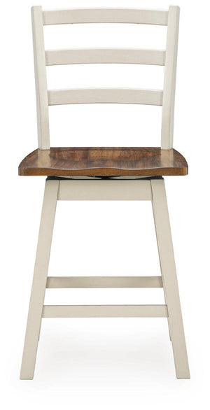 Brinfern - Swivel Stool (Set of 2) - Brown / Antique White