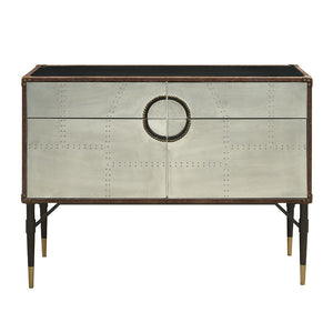 Brancaster - Console Cabinet - Top Grain Leather & Aluminum