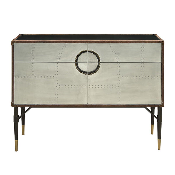 Brancaster - Console Cabinet - Top Grain Leather & Aluminum