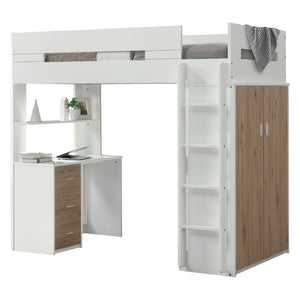 Nerice - Loft Bed Dark Brown Twin
