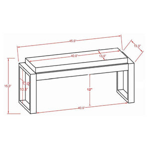 Aiden - Fabric Upholstered Accent Bench - Distressed White
