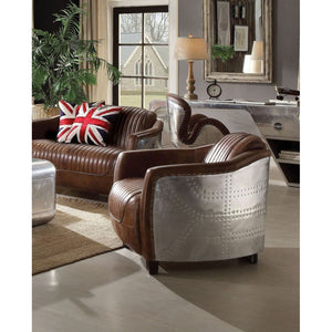 Brancaster - Chair - Retro Brown Top Grain Leather & Aluminum