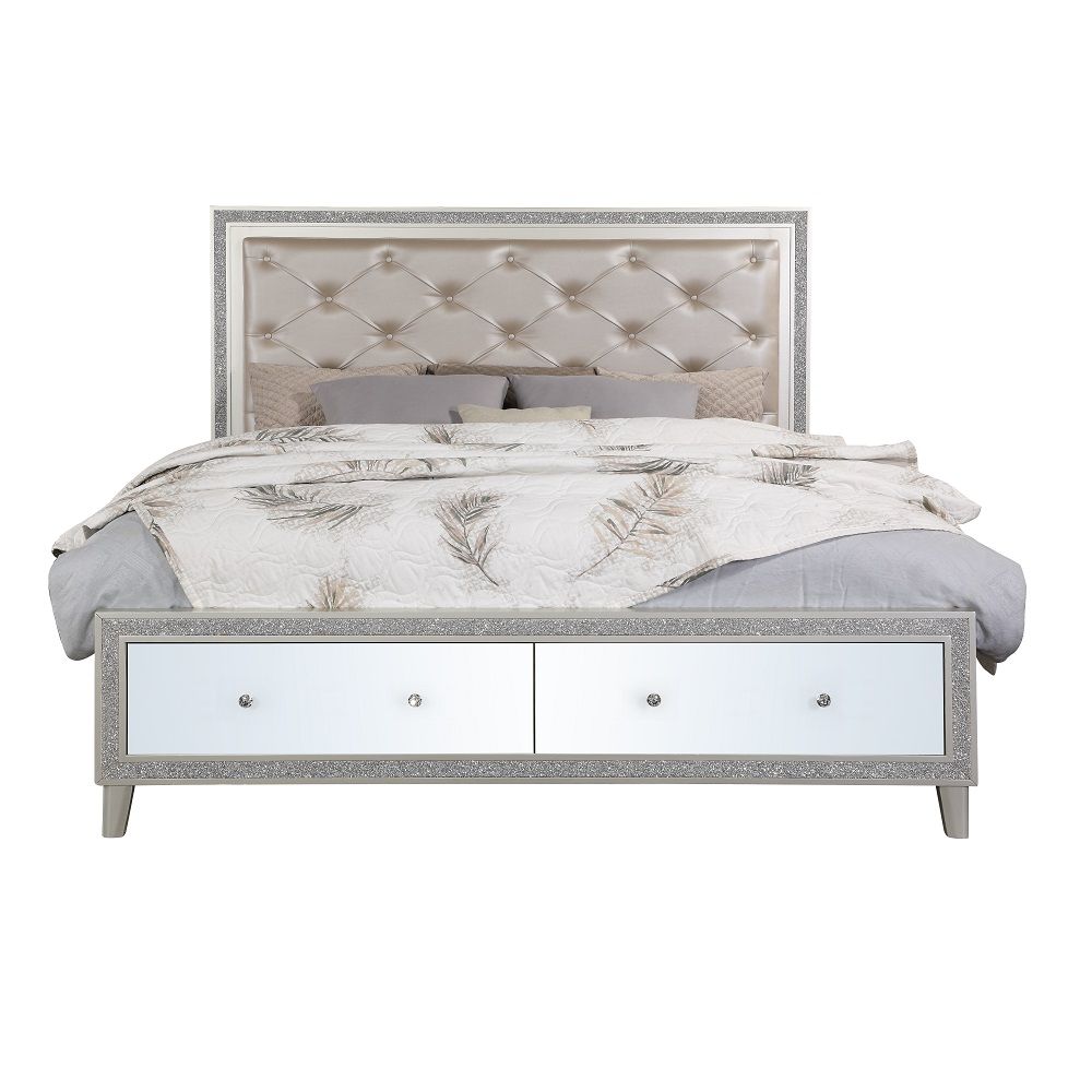 Sliverfluff - Storage Bed Pearl Silver