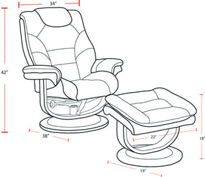 Knight - Manual Reclining Swivel Chair and Ottoman