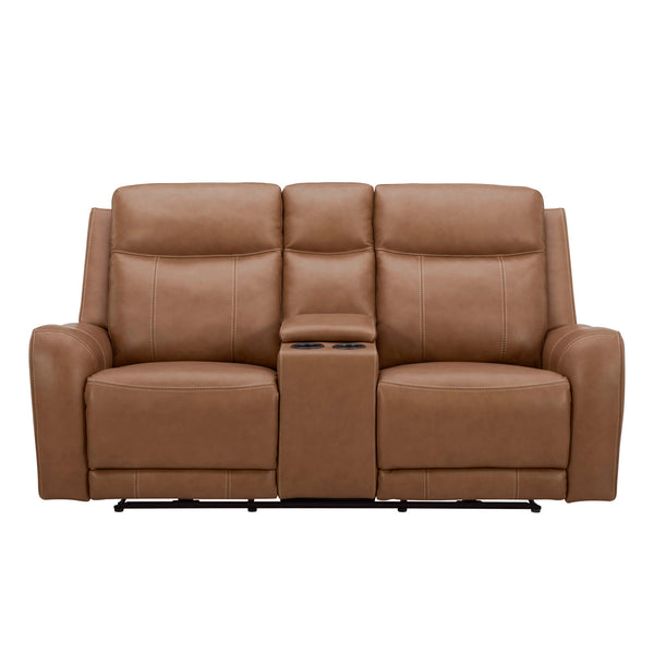 Haywood - Power Reclining Console Loveseat - Butternut