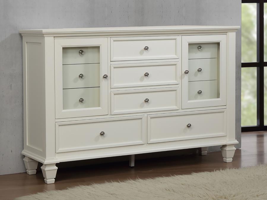 Sandy Beach - 11-drawer Rectangular Dresser White