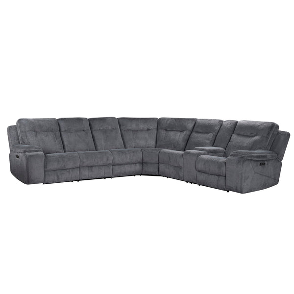 Teddy - 3 Piece Power Sectional - Gray