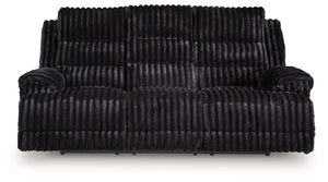 Rhine Falls - Reclining Power Sofa With Drop Down Table - Onyx