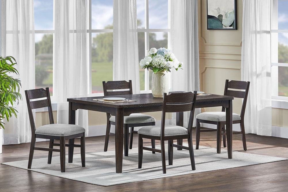 Higgins - 5 Piece Dining Room Set - Dark oak