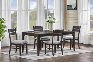 Higgins - 5 Piece Dining Room Set - Dark oak