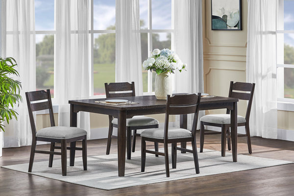 Higgins - 5 Piece Dining Room Set - Dark oak