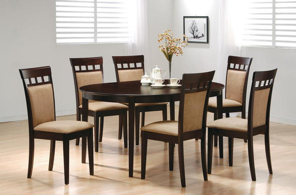 Gabriel - Extension Leaf Dining Set Dark Brown 7 Pc. Table, 6 Chairs