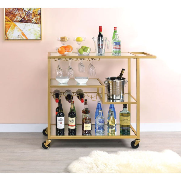 Adamsen - Serving Cart - Champagne & Mirror