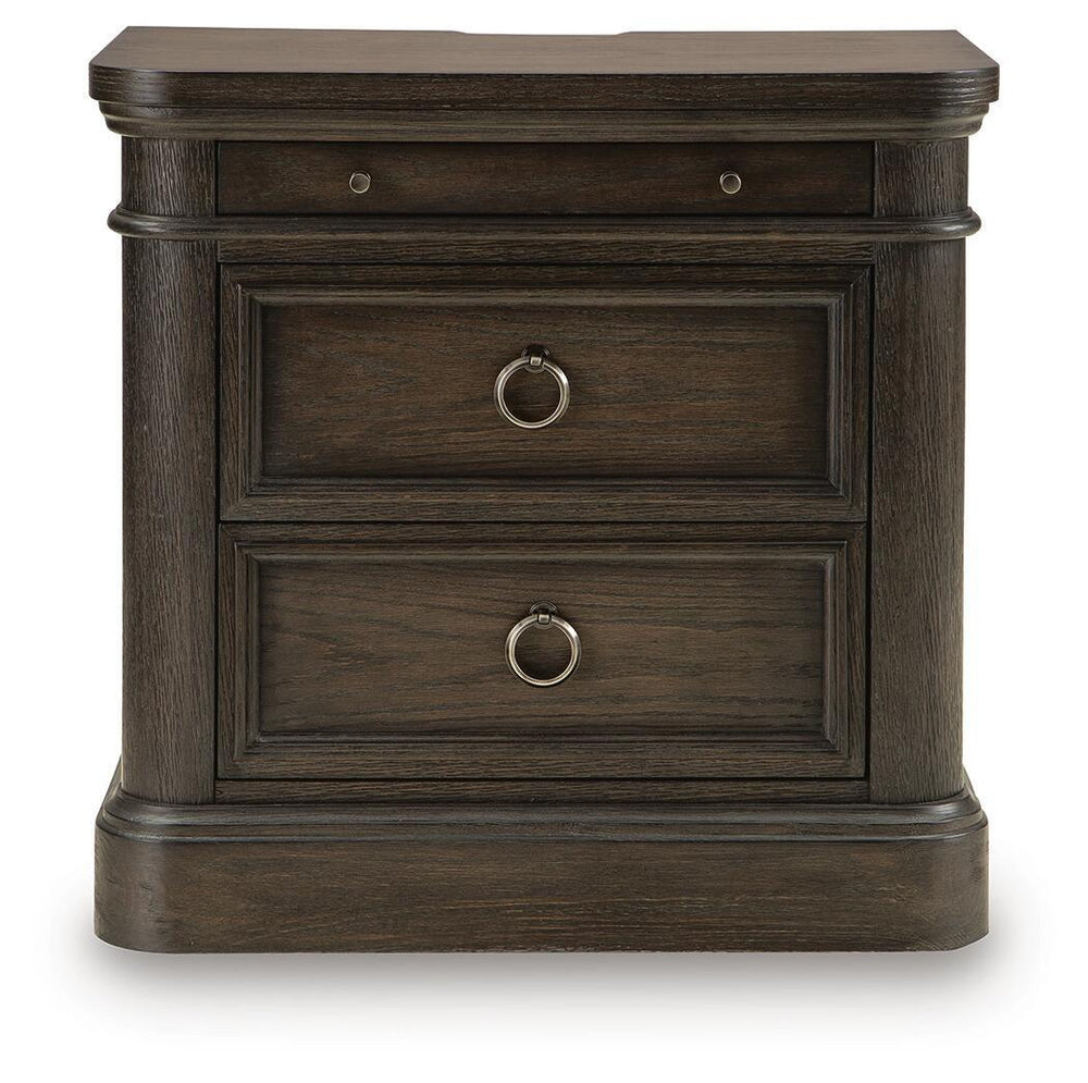 Wickenger - Two Drawer Night Stand - Dark Brown