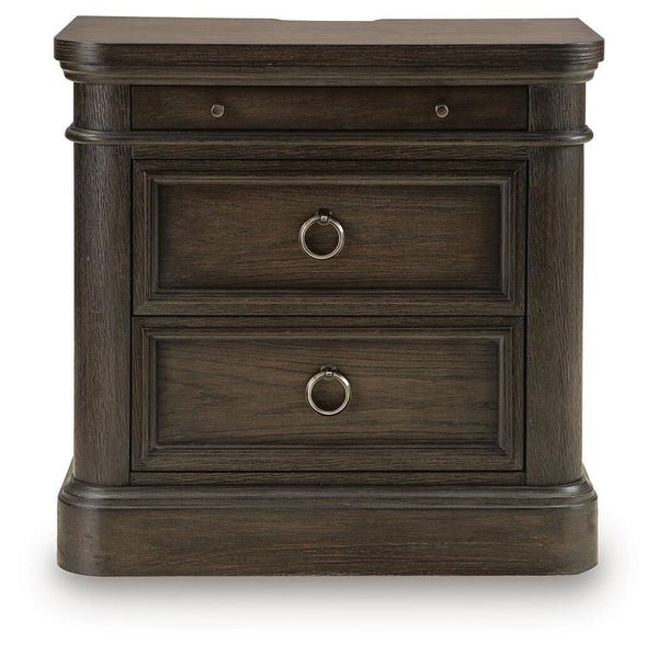 Wickenger - Two Drawer Night Stand - Dark Brown