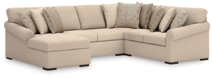 LadyMae - Sectional Beige 4 Pc. Left Arm Facing Corner Chaise Sectional