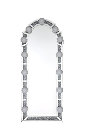 Noralie - 63" Accent Floor Mirror - Mirrored & Faux Diamonds