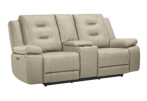 Caldwell - Power Console Loveseat Tahoe Fog