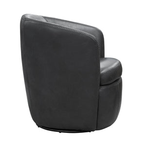 Barolo - 100% Italian Leather Swivel Club Chair (Set of 2)