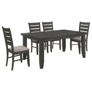 Dalila - Rectangular Dining Table Set Dark Gray 5 Pc. Table, 4 Chairs