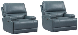 Whitman - Powered By Freemotion Cordless Power Recliner (Set of 2) Light Blue