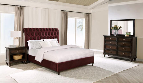 Devon - Bedroom Set Dark Red