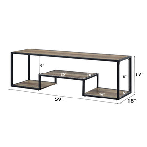 Idella - TV Stand - Rustic Oak & Black