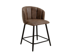 Tamesis - Upholstered Barstool Light Brown Counter Height (24"-27")