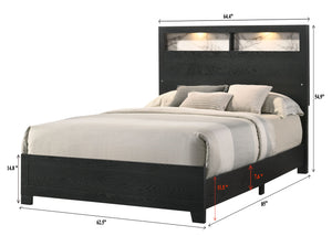 Cadence - Queen Bed In One Box With Shelves - Black