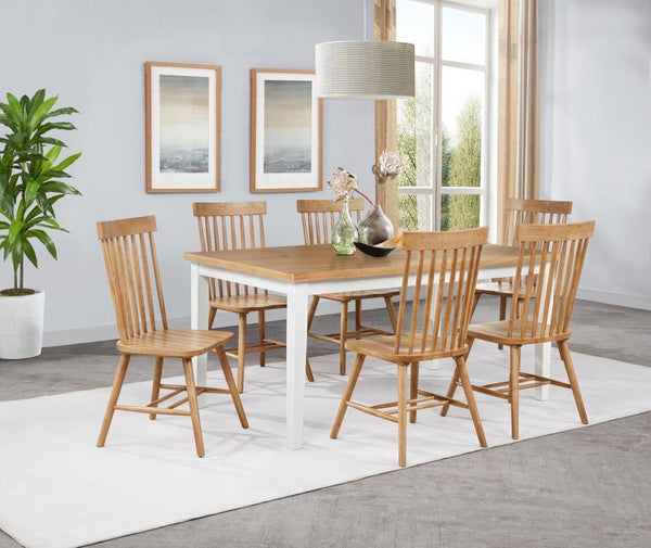Andrews - Rectangular Dining Set Light Brown 7 Pc. Table, 6 Chairs