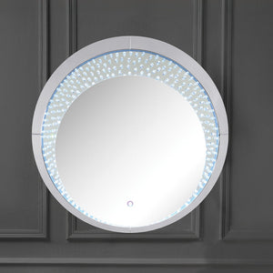 Nysa - 39" Accent Mirror With LED - Mirrored & Faux Crystals