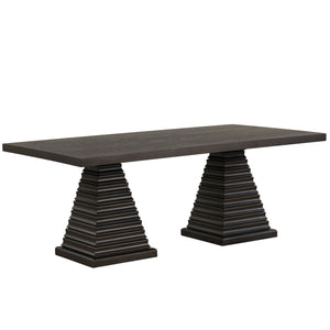 Plateau - 78" Rectangle Dining Table - Top & Base - Dark Brown