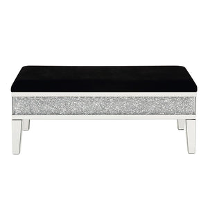 Noralie - 19" Bench With Storage - Mirrored & Faux Diamonds