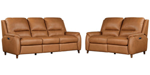 Austin - Power Reclining Sofa Set Light Brown 2 Pc. Sofa, Loveseat