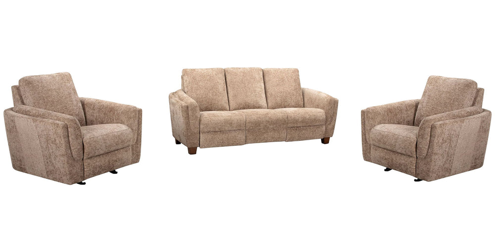 Morehead - Power Reclining Sofa Set Light Brown 3 Pc. Sofa, 2 Recliners