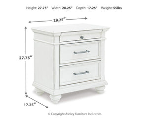 Kanwyn - Three Drawer Night Stand - Whitewash